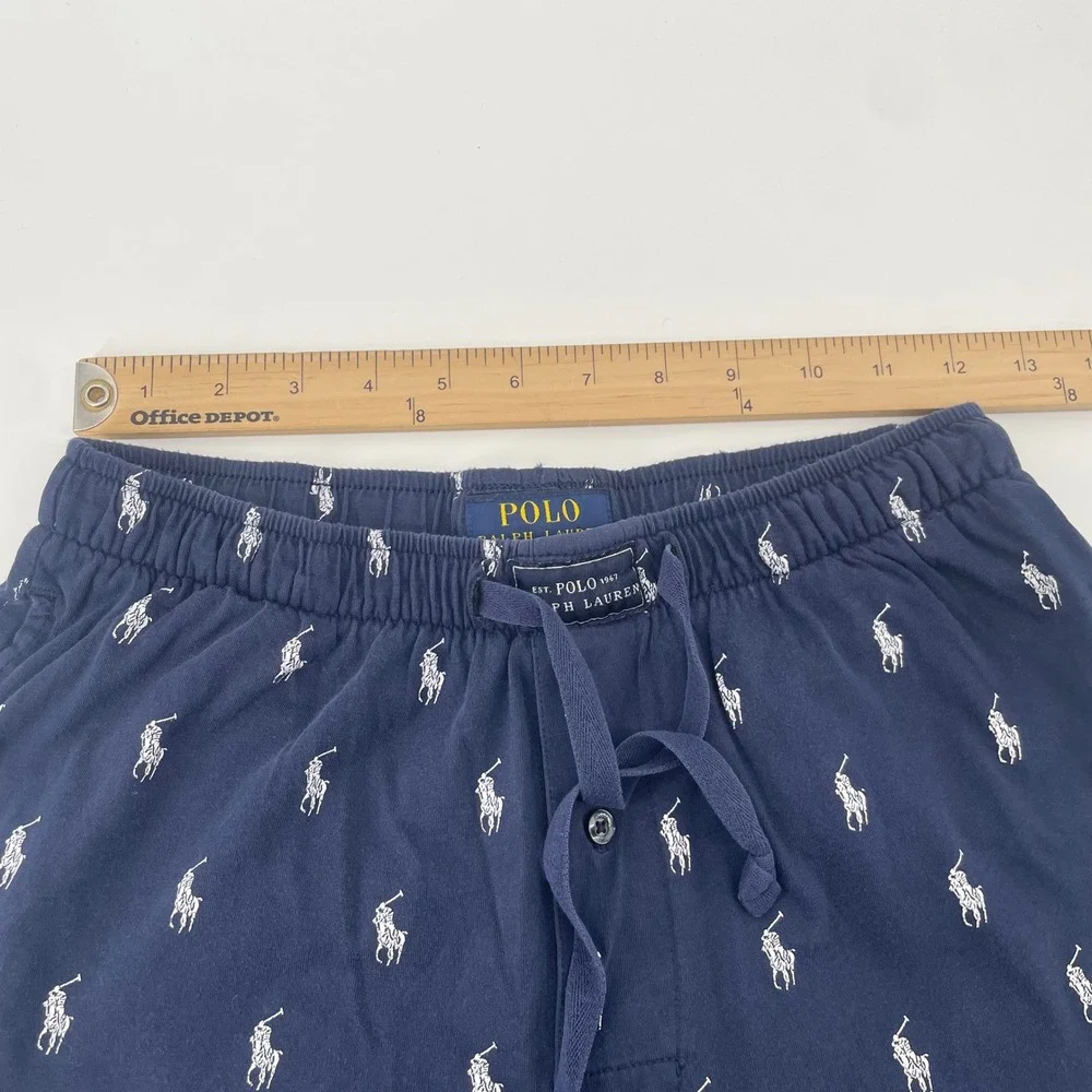 Polo‎ Ralph Lauren Joggers Mens Small Navy All Over Pony Print Sleepwear Pajamas